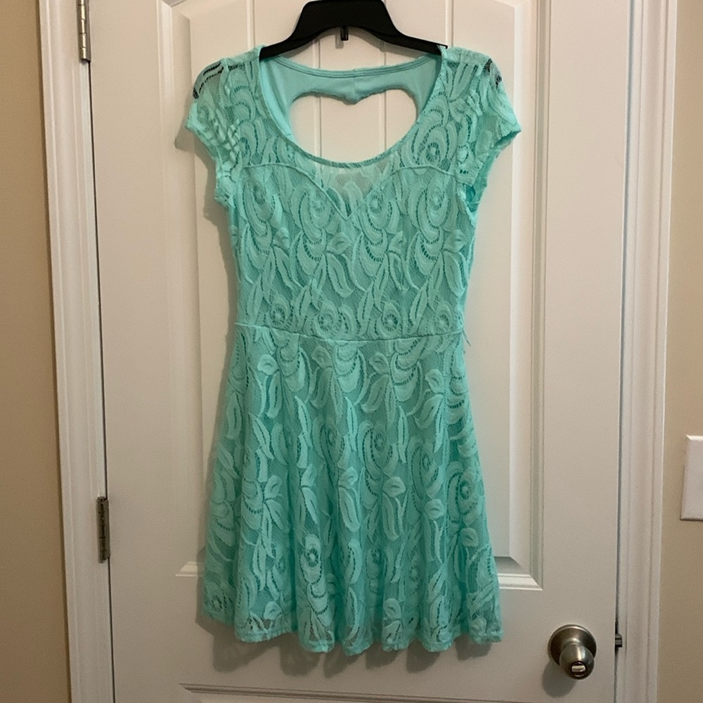 No Boundaries, Lacy dress with heart cut out in back, size S (7/9)